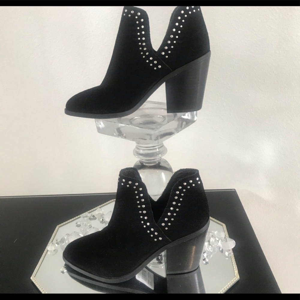 Boots new with tags black Swede feel/ silver studs